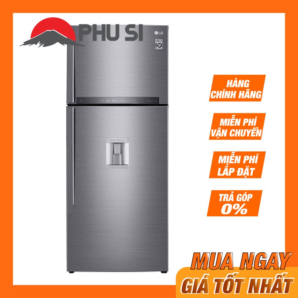 ✅TRẢ GÓP 0% - BẢO HÀNH 2 NĂM - Tủ lạnh LG Inverter GN-D440PSA 440 Lít