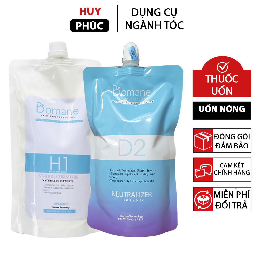 Thuốc uốn Bomane 500ml, thuốc uốn tóc nóng thông minh chính hãng