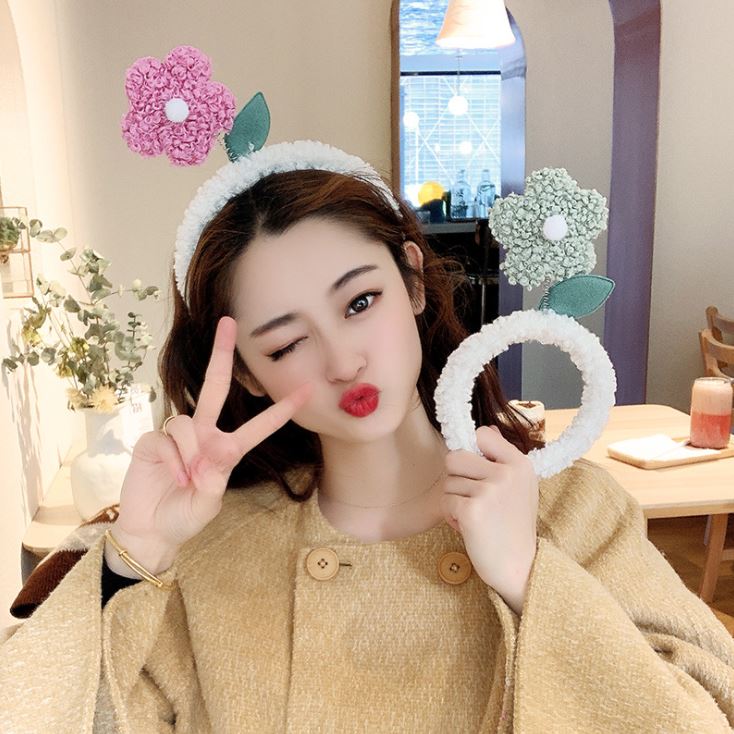 Băng đô, bờm cài tóc xù mix hoa m20 siêu hot