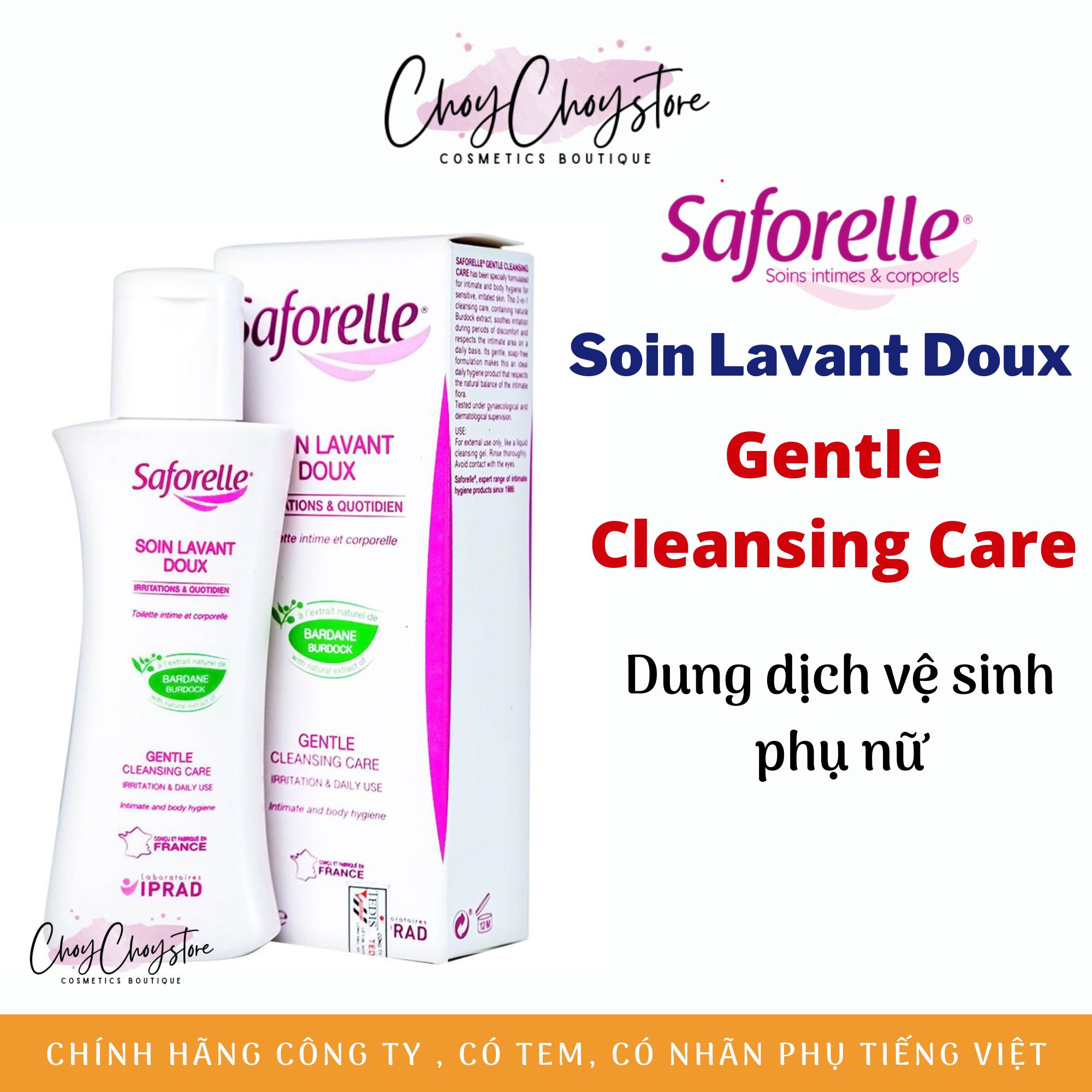 Dung Dịch Vệ Sinh Phụ khoa Saforelle Gentle Cleansing Care 250mL