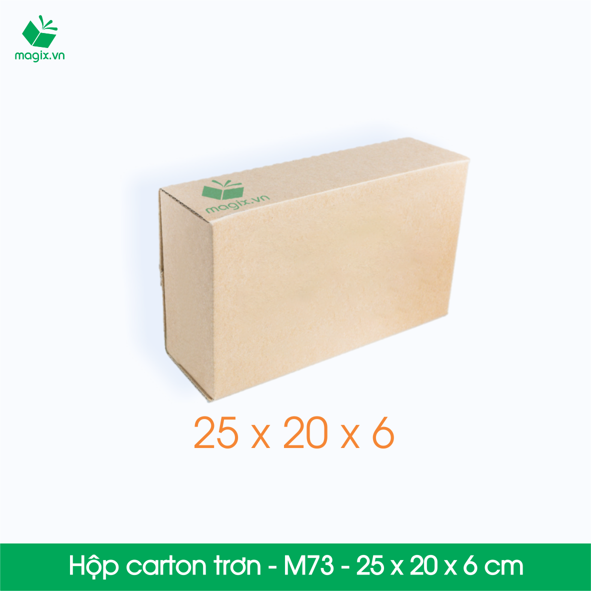 M73 - 25x20x6 cm - 25 Thùng hộp carton trơn đóng hàng