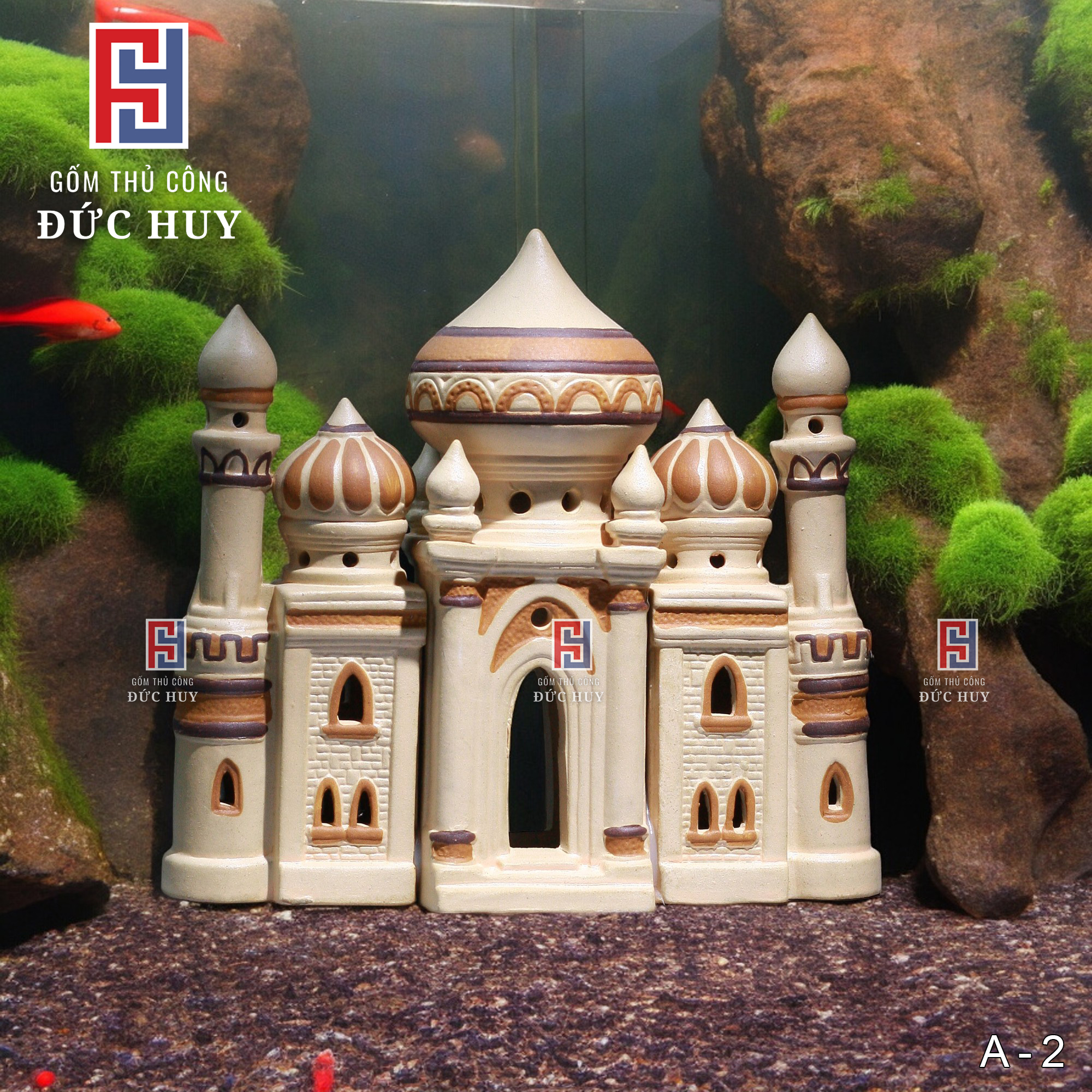 Mô hình Gốm Lâu Đài Taj Mahal - Trang Trí Bể Cá Cảnh - Hòn Non Bộ - Tiểu Cảnh