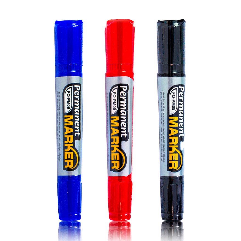 [10Pcs/Box] Hộp Bút Lông Dầu Permanent Marker FO-PM09 Double-headed Marker Thick Head Paiting Students Strokes Pen Quick-Drying Art Hook Line Pen Art