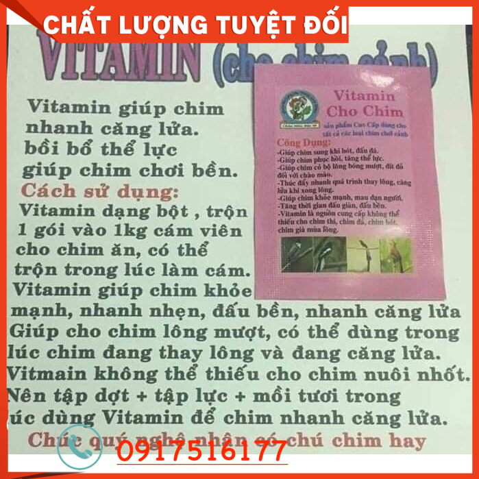 [HCM]Thức ăn cho chim Cảnh Vitamin tổng hợp cung cấp năng lượng cho các loại chim( Chào Mào  Chích chòe than chòe lửa ...)