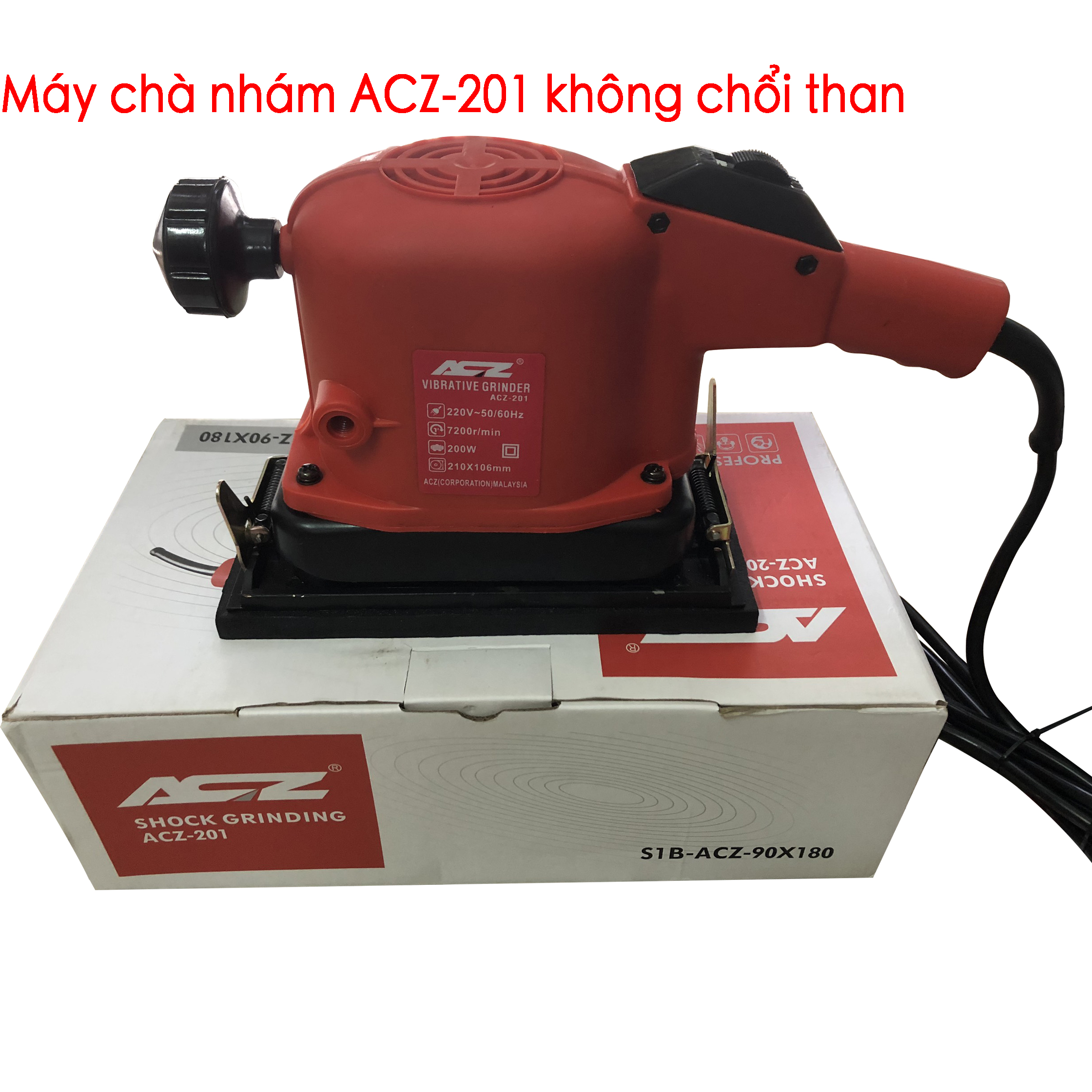 Máy chà nhám rung động cơ từ cỡ lớn acz 201-động cơ từ siêu bền-bảo hành 6 tháng