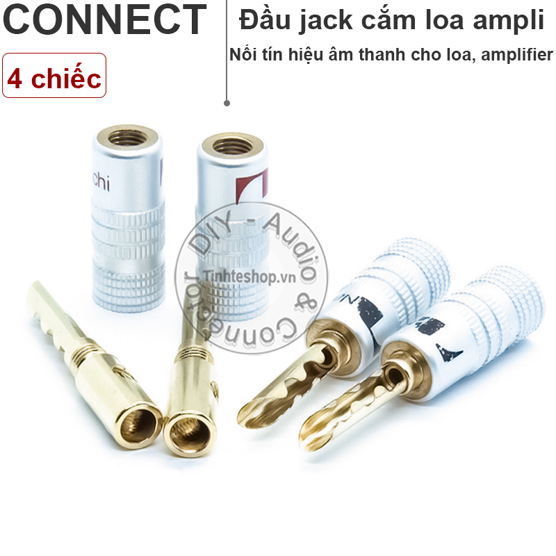 4 chiếc - Rắc bắp chuối răng cưa cắm cho Loa Âm ly OD5mm