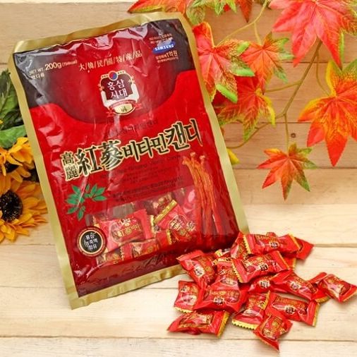 Kẹo hồng sâm vitamin hàn quốc - bịch 200g - date t11/2024