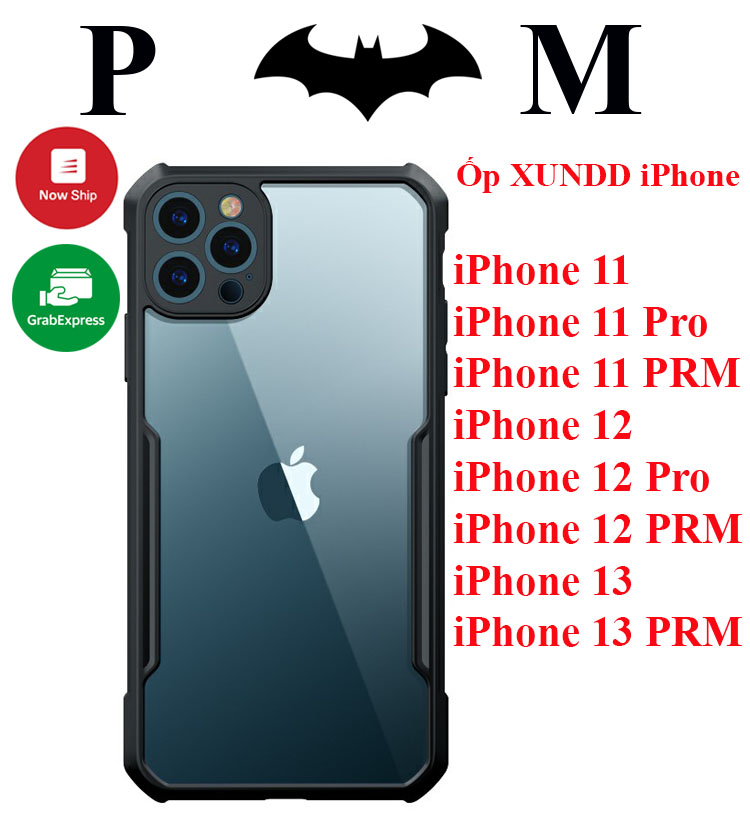 Ốp lưng thể thao chống sốc lưng trong suốt XUNDD iphone X/XS/XR/XSM/11/11Pro/11ProMax/12/12Pro - Full Box chính hãng