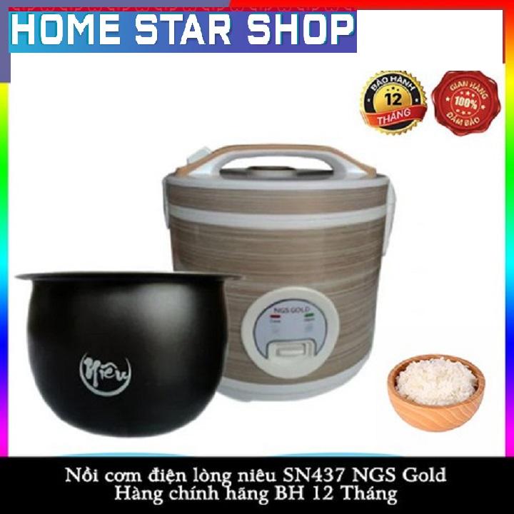 Nồi cơm điện lòng niêu NGS Gold 1- lòng nồi tròn nấu ngon như niêu đất