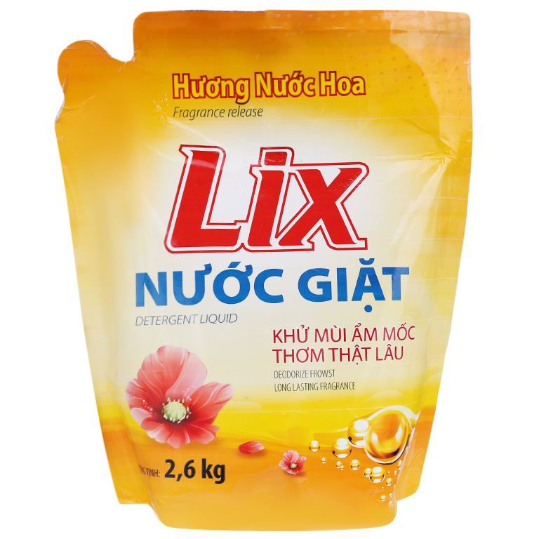 Nước giặt Lix hương nước hoa túi 2.6kg