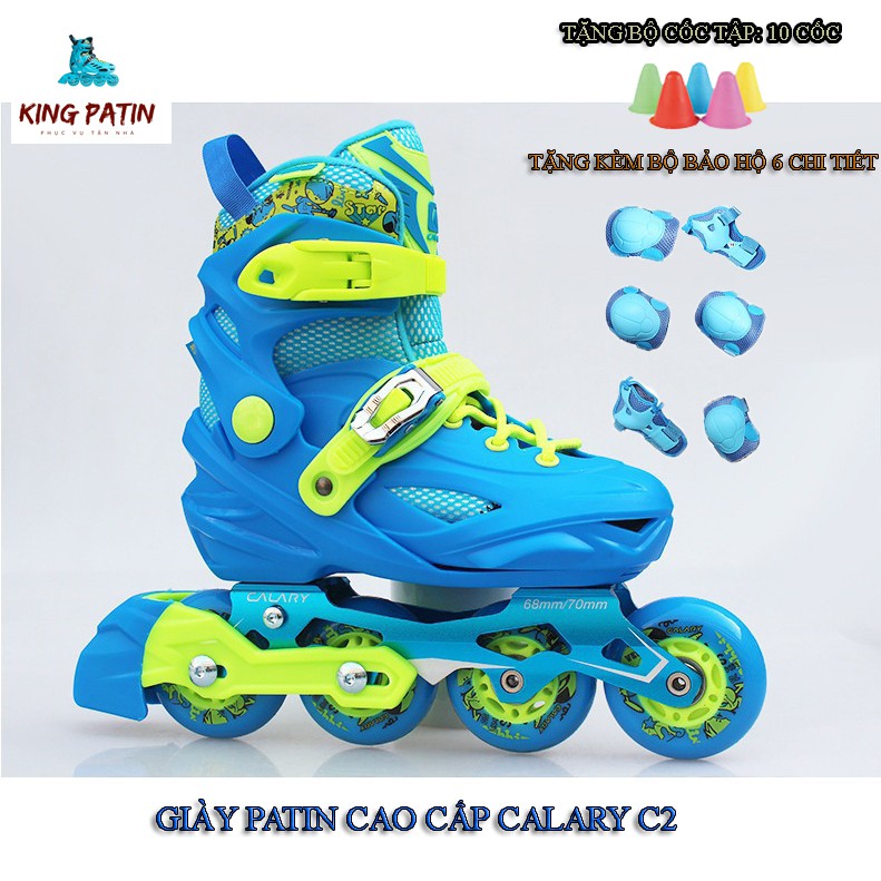 Giày Patin Cao Cấp Calary C2 xanh