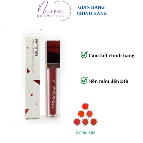 Son kem phytotree twenty four hour velvet tint 24h lâu trôi, son lì