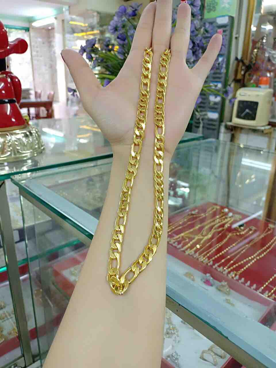Dây chuyển nam kiểu xích mạ vàng 24k cao cấp