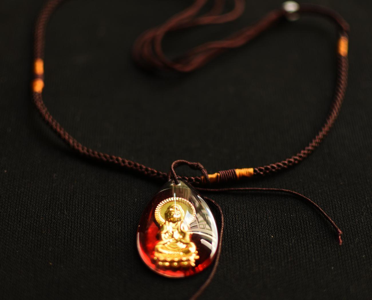 Dây chuyền mặt phật quan âm bồ tát ( an lành - bình an )