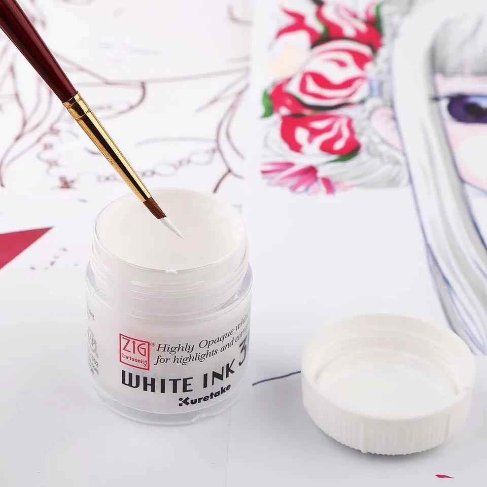 Mực vẽ truyện tranh zig kuretake, mực nhũ gold/silver mica 60ml