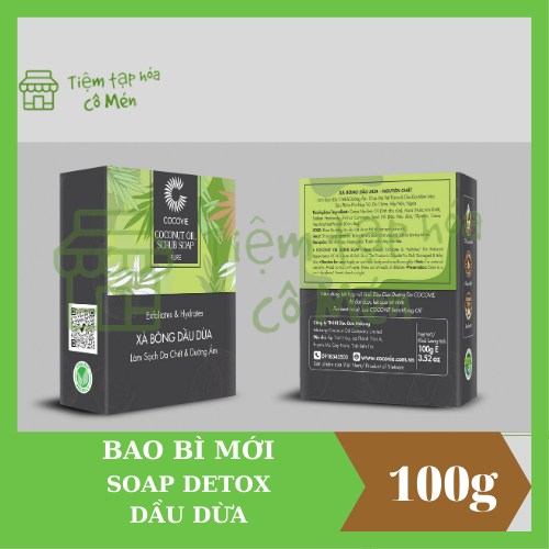 Xà bông dầu dừa 100gram - cocobody detox soap & scrub with coconut oil 100gram