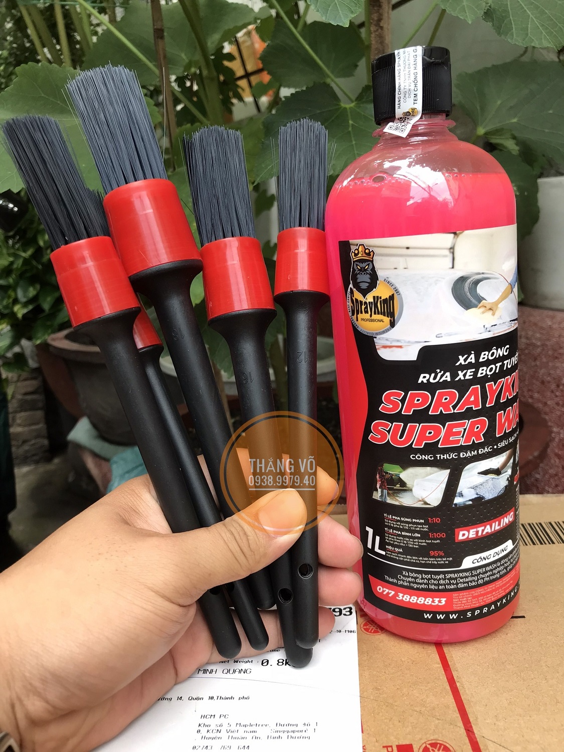 Cọ rửa xe, Bộ dụng cụ rửa xe máy Srayking bọt tuyết combo rửa xe 5 cây cọ