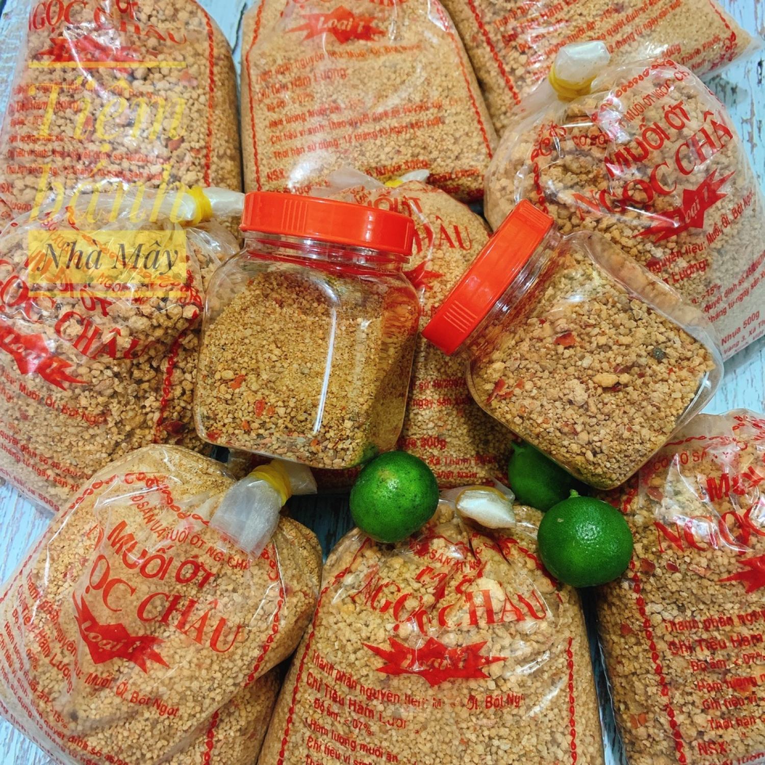 Muối ớt ngọc châu ngon lᴏại 1 - muối tây ninh chay măn đều dùng được bịch 500g