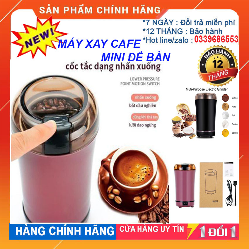 [ SALE SẬP SÀN  ] MÁY XAY CAFE MINI ĐỂ BÀN , Dụng cụ xay hạt khô để bàn mini tại nhà - Máy xay nghiền hạt ngũ cốc tiêu cafe . BẢO HÀNH 12 THÁNG