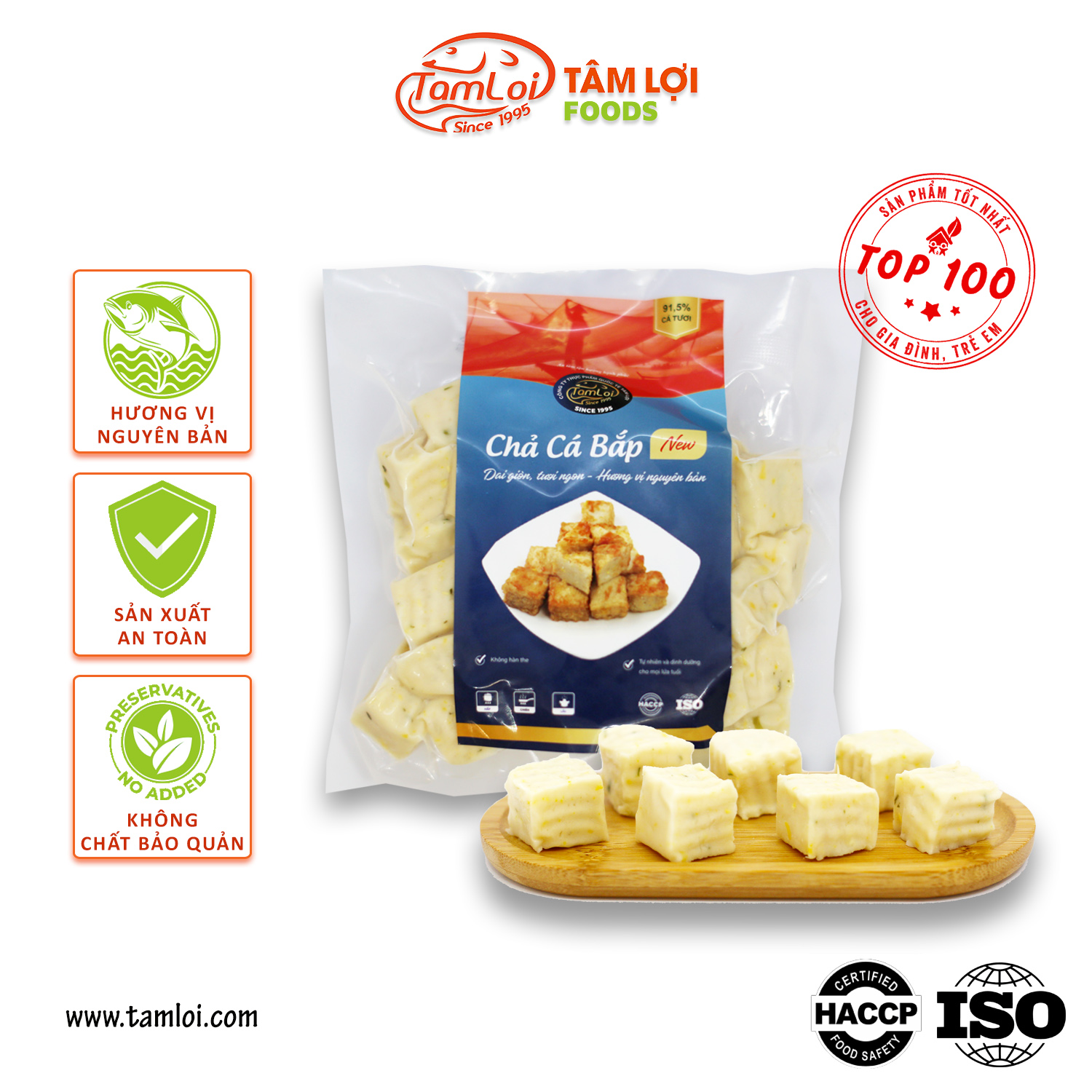 Viên thả lẩu - chả cá bắp tâm lợi, loại cao cấp - 200 gram - 500 gram