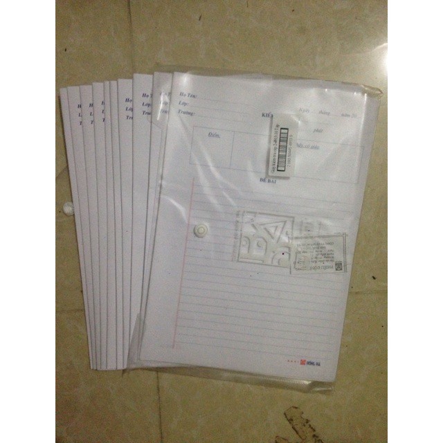 10 tập Giấy kiểm tra kẻ ngang Hồng Hà(tổng 50 tờ đôi) - khách sỉ ib