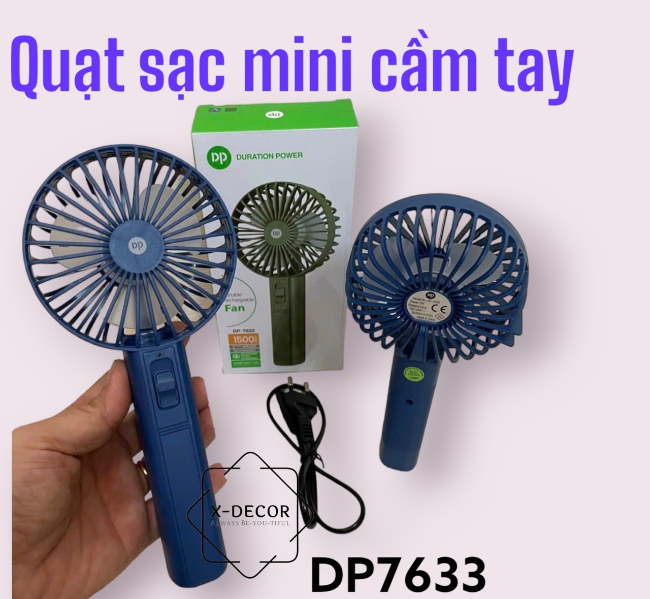 Quạt mini phun sương cầm tay DP 7633 , Quạt cầm tay 3 chế độ có thể gấp gọn để bàn hoặc bỏ tui, Quạt mini bỏ túi tiện lợi, Quạt sạc tích điện mini, Quạt sạc mini cho học sinh, Quạt mini bỏ túi