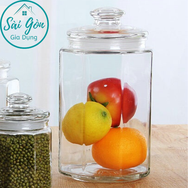 [HCM]Hủ Thuỷ Tinh 500ml Ngâm Dưa Muối Hủ Đựng Gia Vị Lục Giác Các Loại Đậu Có Năp Đậy ngăn kiếng mọt SG-GV9