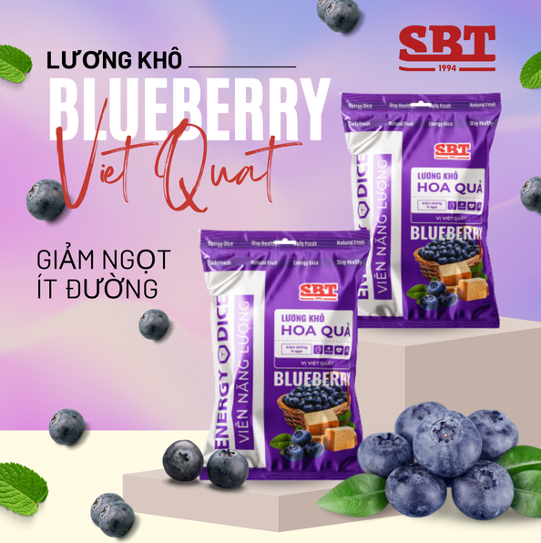 Lương Khô Hoa Qủa SBT Energy Dice Vị Việt Quất (Gói 285g)