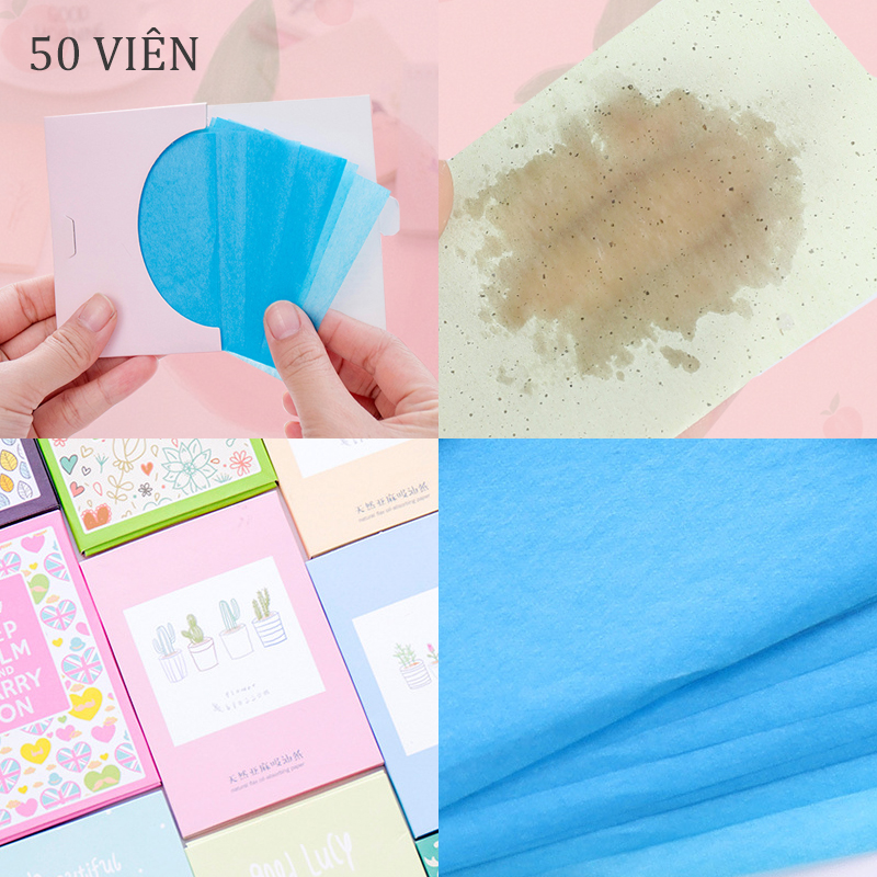[HCM]【Kiss Belle】Giấy Thấm Dầu Gói 50 Tờ Hàng Nội Địa Nhập Khẩu (Mẫu Ngẫu Nhiên)