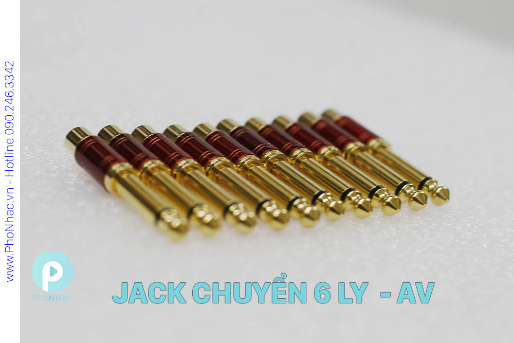 Jack chuyển 6ly ra AV- 6 Ly AV loại cao cấp, Jack chuyển đổi tín hiệu Av-Bông Sen sang 6.5 mm