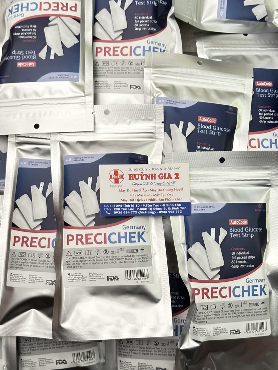 Gói 50 que thử đường huyết precichek chính hãng date 10/2025