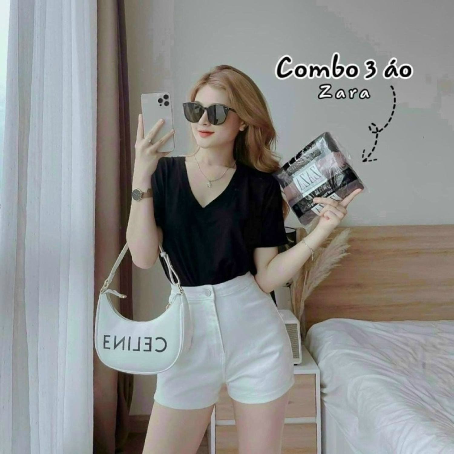 Áo thun cổ tim thường from basic năng động ms1