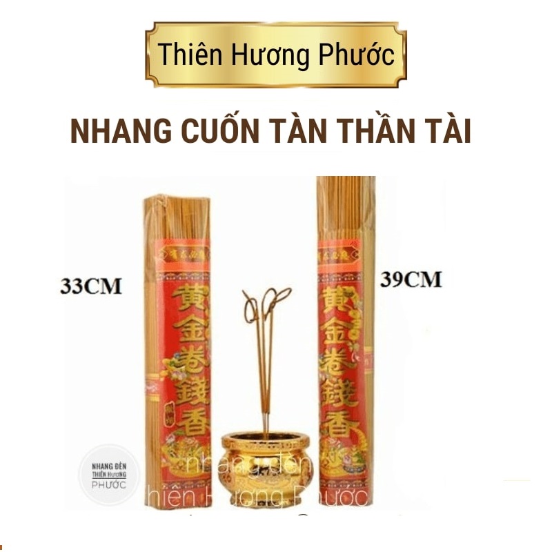 Nhang cuốn tàn hình tròn đồng tiền màu vàng thái