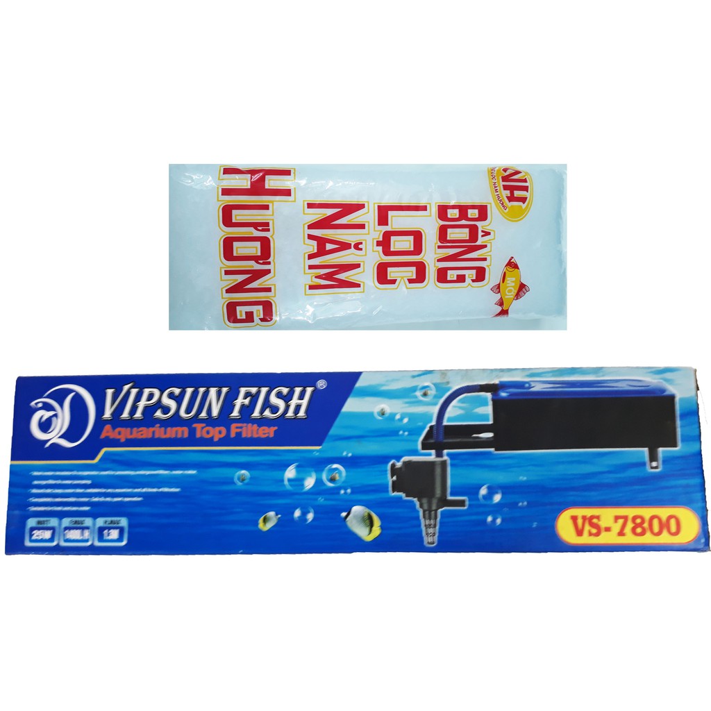 Máy bơm lọc nước hồ cá vipsun vs7800 - bông lọc