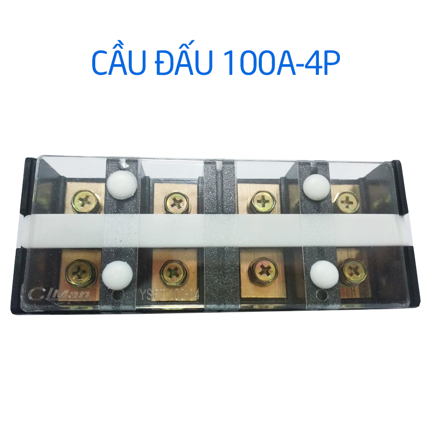 Cầu đấu 100a-4p; cầu đấu tủ điện 100a 4 mắt; cầu đấu dây động lực