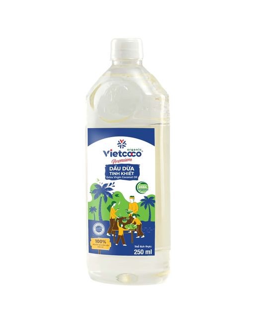 Dầu dừa tinh khiết hữu cơ Vietcoco chai Pet