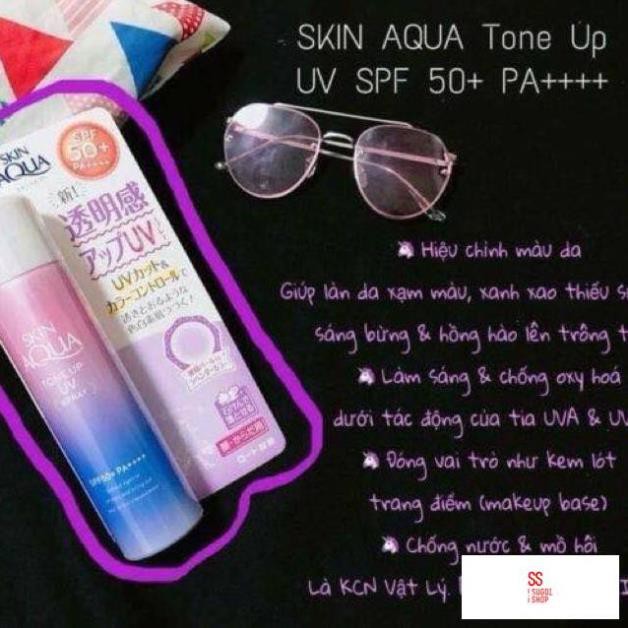 Xịt chống nắng Skin aqua tone up- kem chống nắng Skin aqua tone up dạng xịt nội địa Nhật