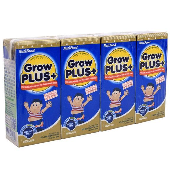Thùng 12 lốc sữa bột pha sẵn Nutifood Grow Plus+ xanh 180ml