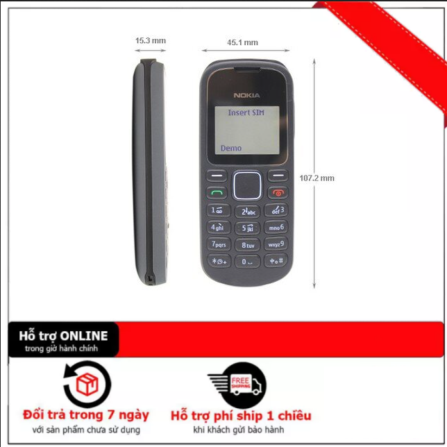 Điện Thoại Phím Bấm Nokia 1280 ( Pin 5C ) - Thiết kế nhỏ gọn vừa cầm tay |  