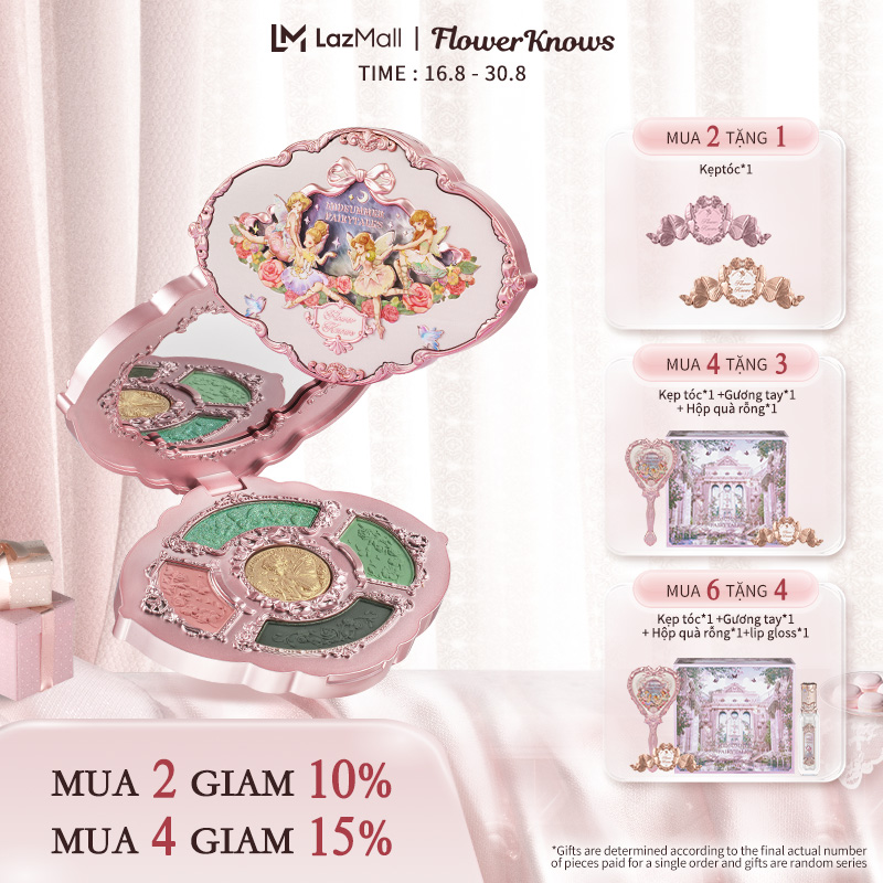 Flower Knows Midsummer Fairytales Collection Embossed Five-Color Eyeshadow Palette