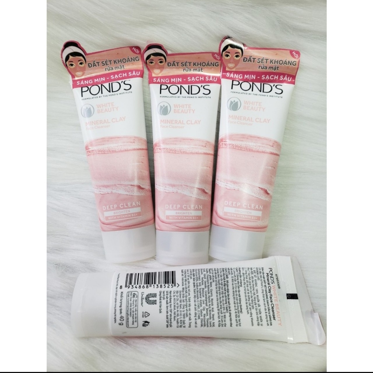 Sữa rửa mặt ponds đất sét khoáng sạch sâu sáng da/ nâng tone 40g