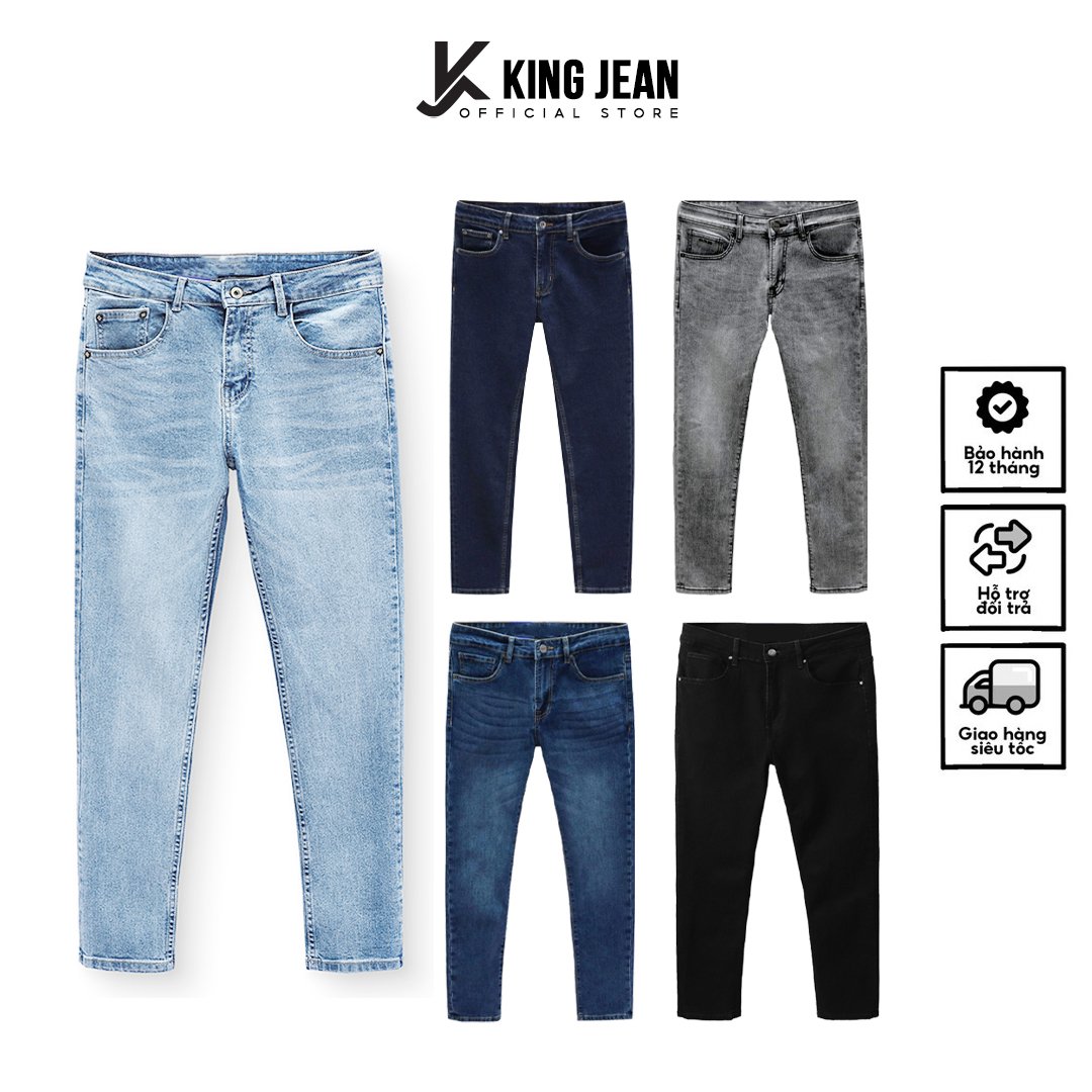 HOÀN TIỀN 15% - Quần jean nam co giãn 4 chiều có Big size 28-36 quần bò màu đen trơn dáng ôm KJ