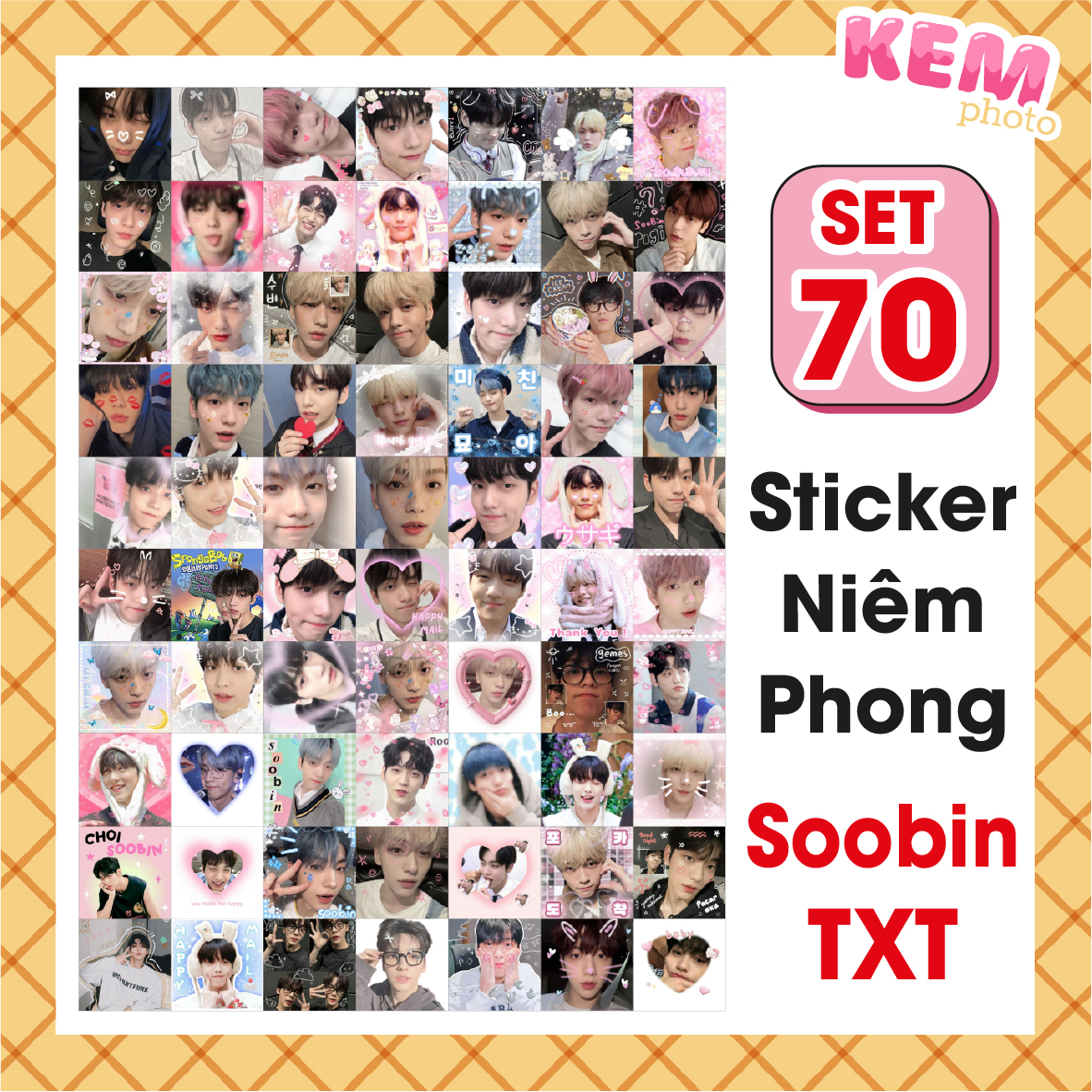 SET 70 sticker niêm phong CHOI SOOBIN TXT