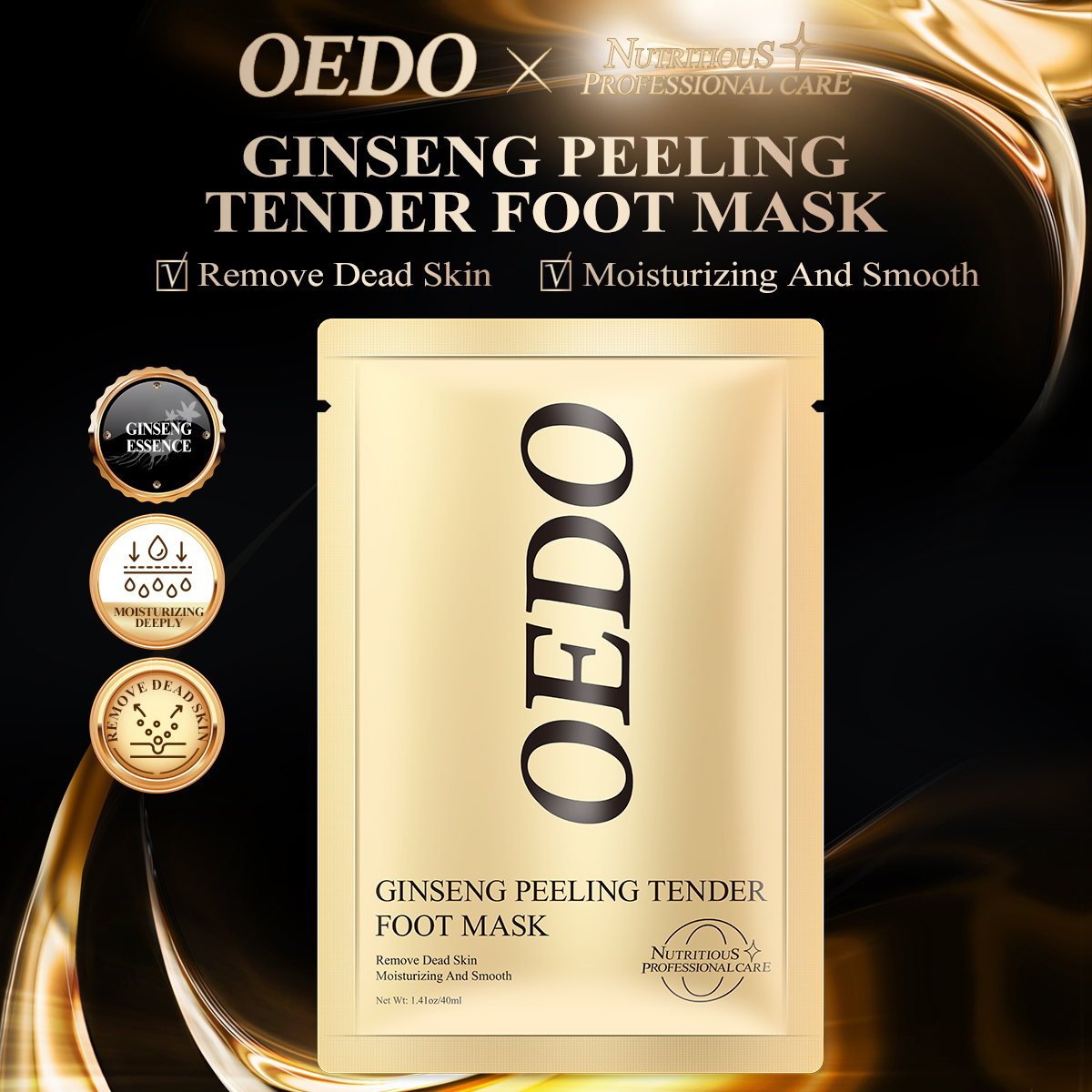 OEDO 1 gói tẩy tế bào chết thần kì dành cho chân chiết xuất nhân sâm giúp loại bỏ mùi hôi đồng thời trắng mịn và dưỡng ẩm cho da chân Loại bỏ hiệu quả chất sừng ở gót chân trong vòng 2-7 ngày - intl