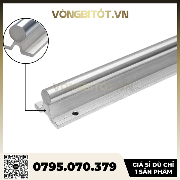 Thanh ray trượt tròn có đế sbr25 dài 500mm, 1000mm, 15000mm - ty trượt thép mạ crom chống rỉ cao cấp