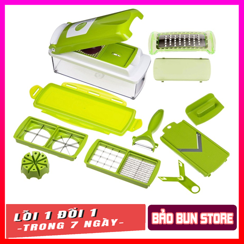 Bộ dụng cụ cắt gọt rau củ quả đa năng 10 món tiện dụng Nicer Dicer - Dụng cụ nạo rau củ thành dạng sợi Máy thái rau củ quả đa năng Dụng Cụ Bào Sợi Thái Lát Cắt Rau Củ Quả Đa Năng Tmark