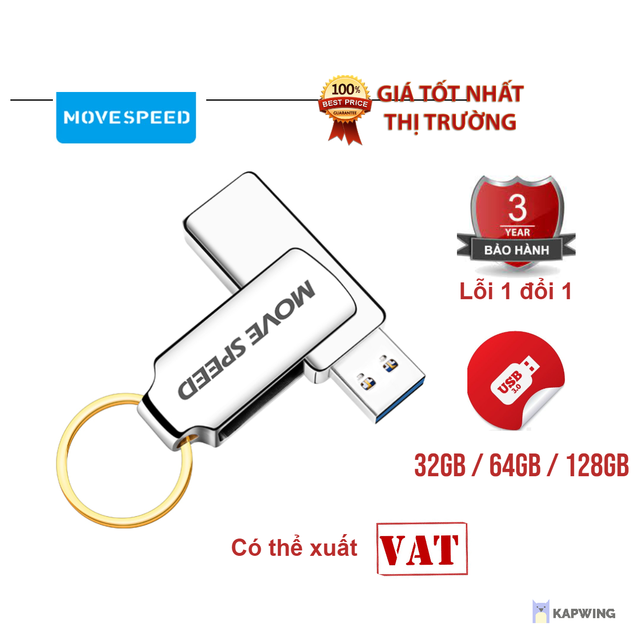 Usb 3.0 move speed 32gb / 64gb / 128gb truyền tốc độ cao chống thấm nước - bảo hành chính hãng 5 năm