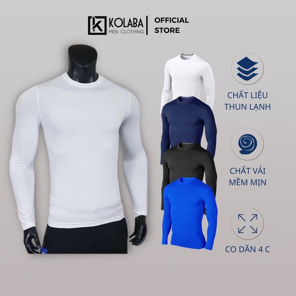 Áo giữ nhiệt nam thể thao dài tay nhiều màu size từ 45 đến 90kg gn01 kolaba