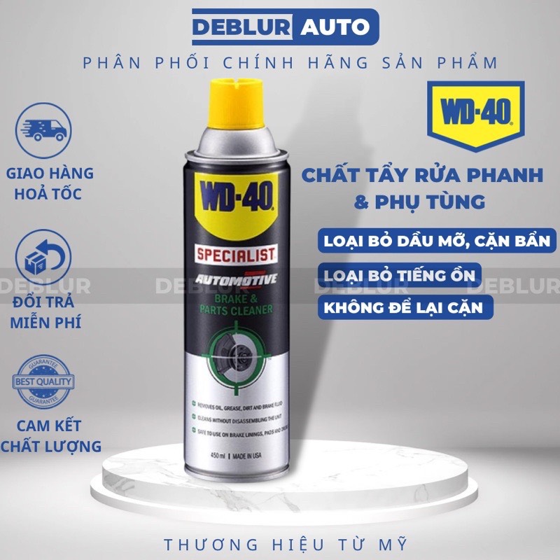 Dung dịch làm sạch cụm thắng phanh xe máy, mô tô WD-40 Brake & Parts Cleaner 450ml