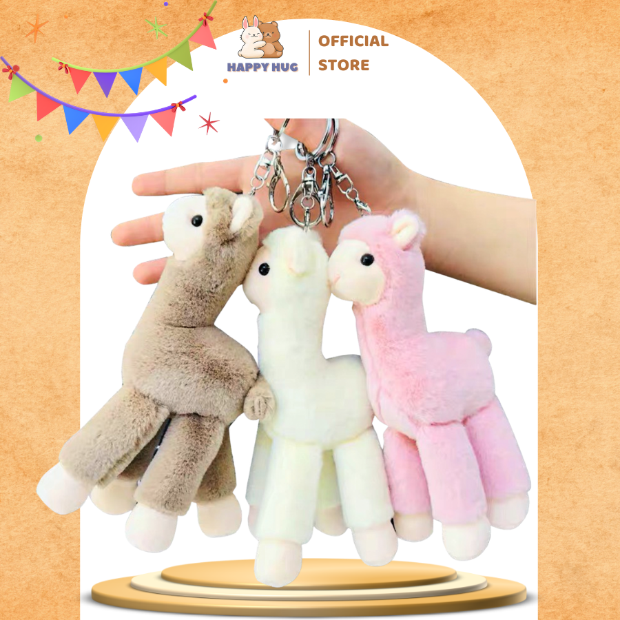 Móc khóa bông hình lạc đà alpaca Size 19cm bông nhung cao cấp - Happy Hug